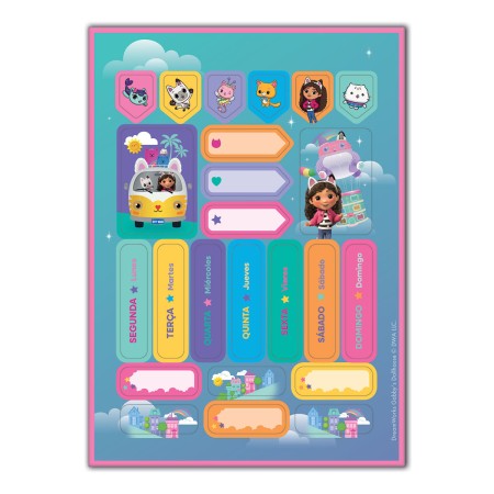 Foto ilustrativa Folhas de Adesivos Para Decorar A Casa Mágica da Gabby