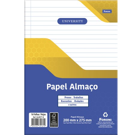Foto ilustrativa Papel Almaço Pautado University 16 FLS