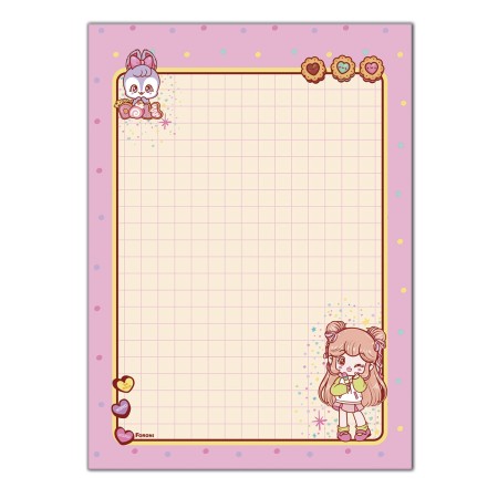 Foto ilustrativa Papel de Carta c/ Envelopes Dolls