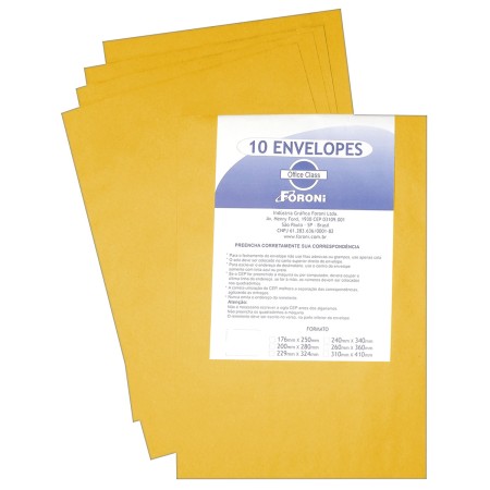 Foto ilustrativa Saco 280 Kraft Ouro (CX25x10 ENV)