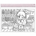 Foto ilustrativa Caderno Capa Dura para Colorir Doll